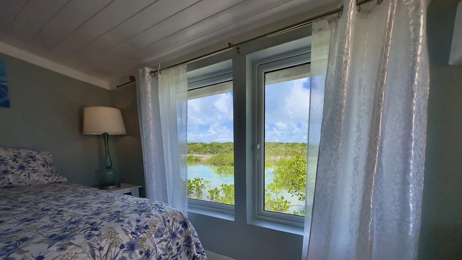 Bedroom window looking out over the mangroves
